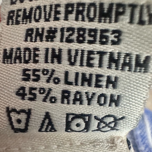 Linen Blend Striped Coastal blue white belted Shorts - Size Medium - Picture 13 of 14